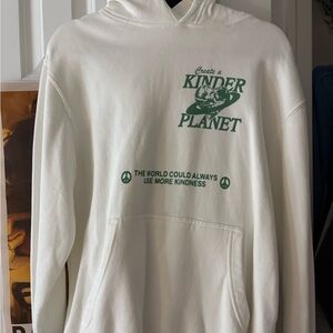 Kinder Planet White Hoodie